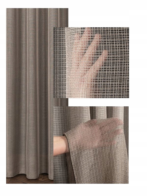 Záclony do obývacího pokoje Záclona Šedá Stříbrná Lesklá Síť Všitá Páska Š.400x240