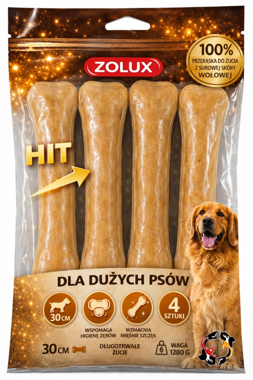 Zolux Psí pamlsek Lisovaná kost 30 cm x 4 kusy 1280 g