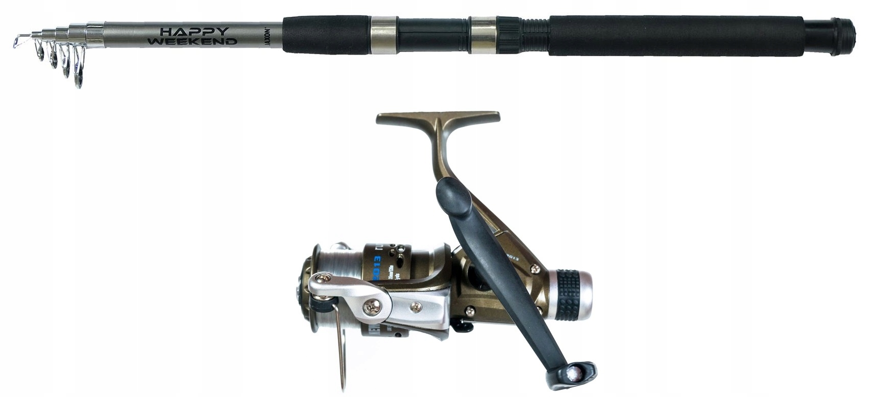 Zestaw wędkarski spławikowy Wędka Teleskopowa Jaxon Kołowrotek Żyłka