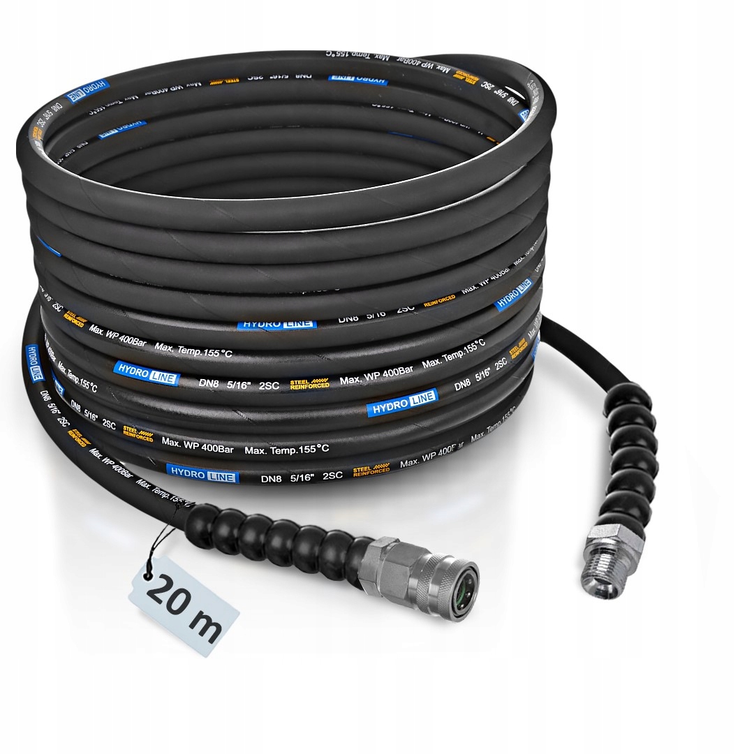 Wąż 20m DN8 400Bar 3/8" szybkozłącze do myjki Nilfisk Alto Poseidon Neptune