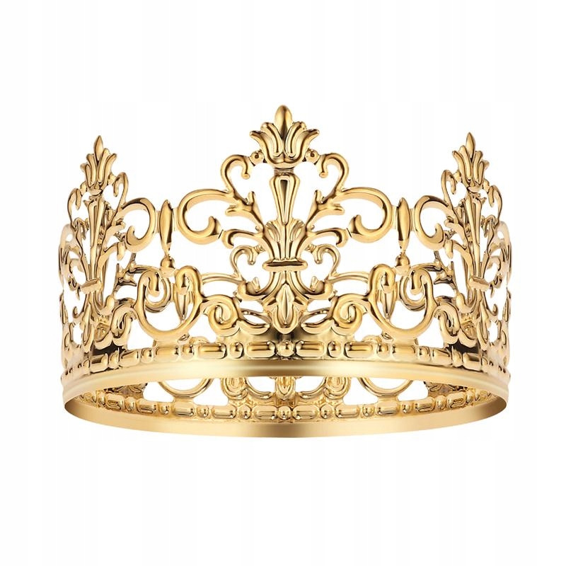 Levně Tiára zlatá korunka na dort, ozdoba na vrch dortu