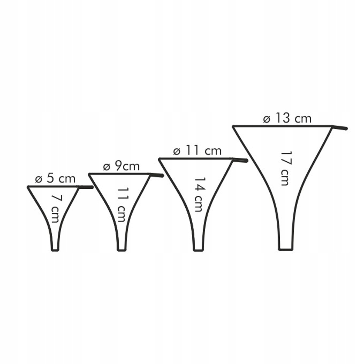 LEJEK KUCHENNY ZESTAW LEJKÓW 4 szt. Z SITKIEM Średnica 130 mm