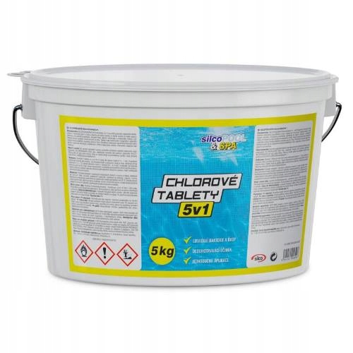 Chémia bazénová, Chlórové tablety 5 v 1, 5 kg, Silco