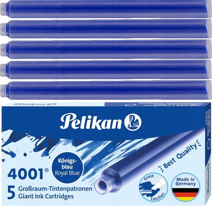 NABOJE PELIKAN DO PIÓR DŁUGIE 5szt GTP/5 NIEBIESKI