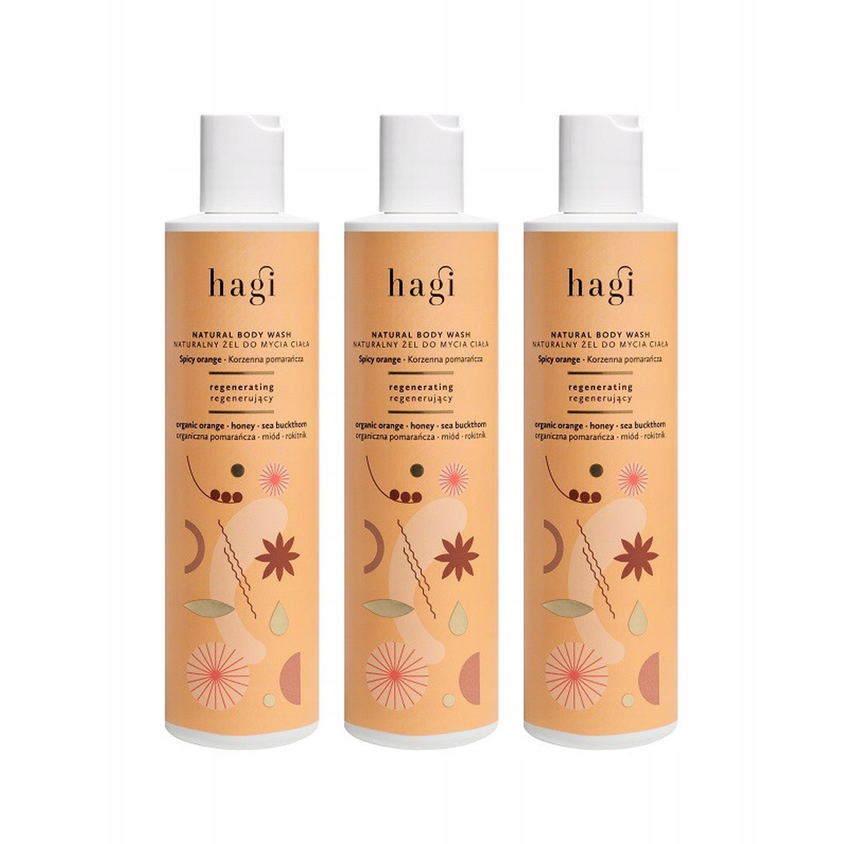 Zestaw: 3x Hagi Żel do mycia korzenna pomarańcza 300 ml