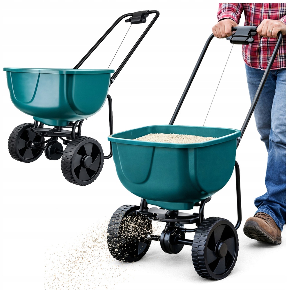 Rotační secí stroj na kolečkách pro hnojení semen Trávy a pískové soli 27 l