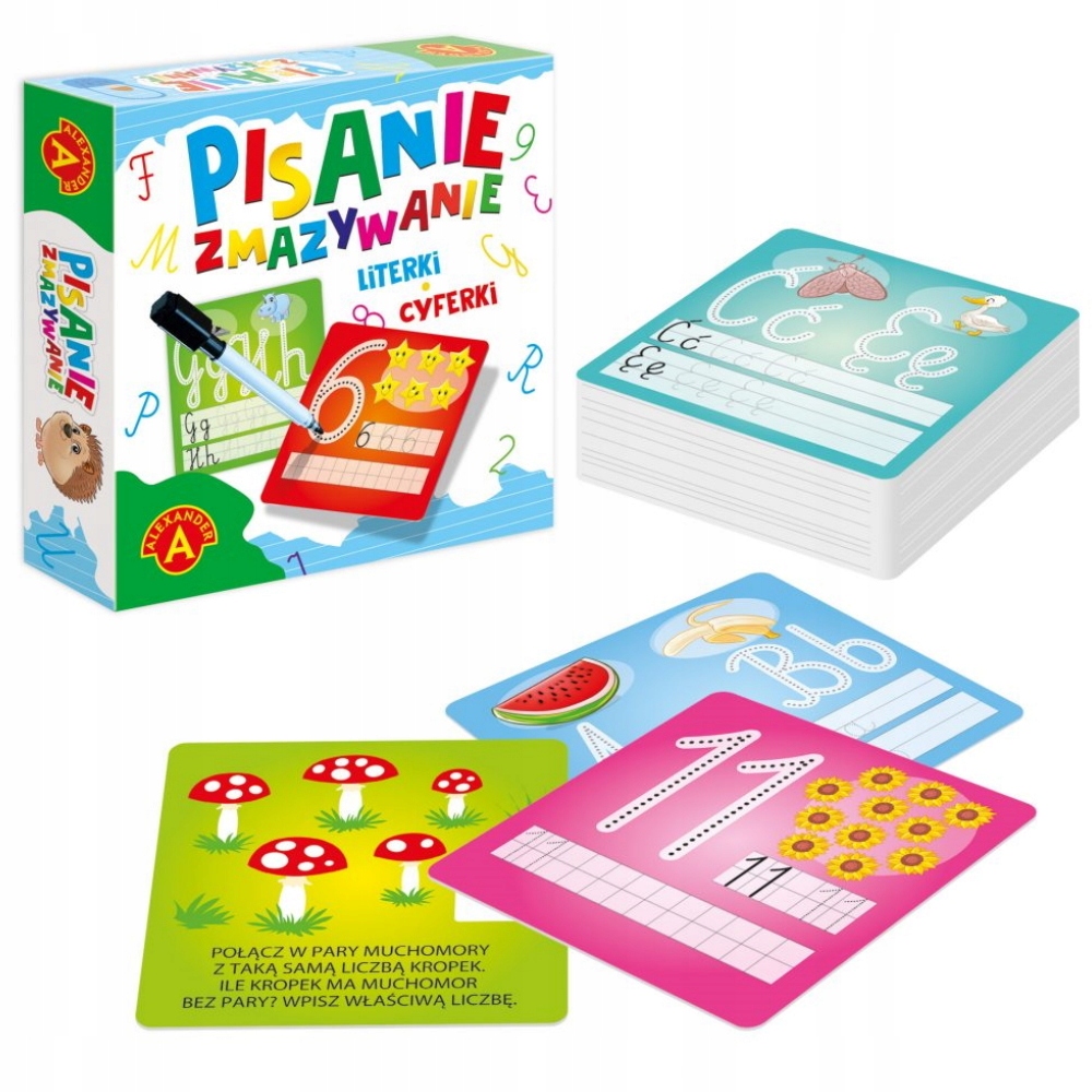 PISANIE I ZMAZYWANIE LITERKI CYFERKI 16 PLANSZ