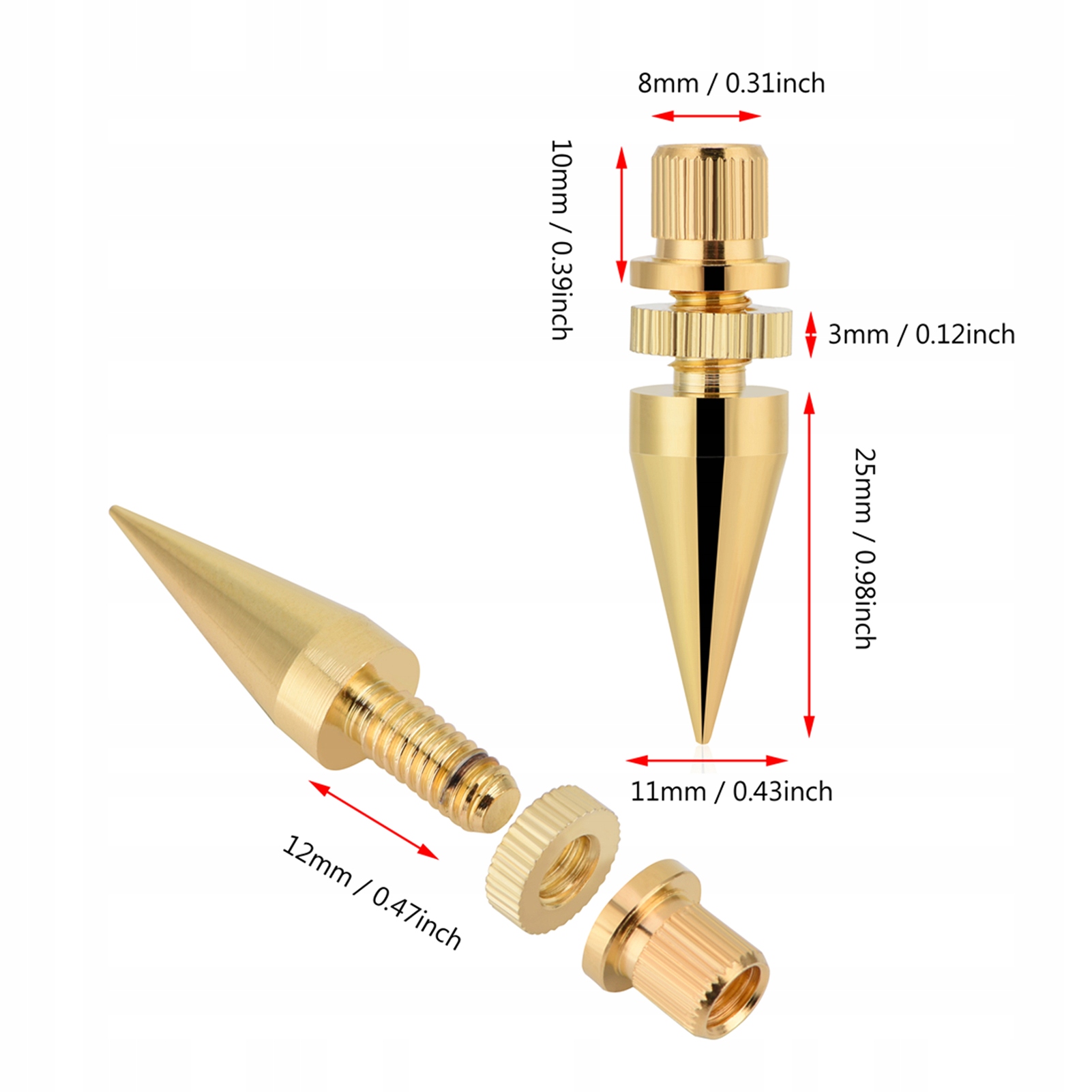 KOLCAMI ZESTAW NÓŻEK DO GŁOŚNIKÓW POD Marka bez marki