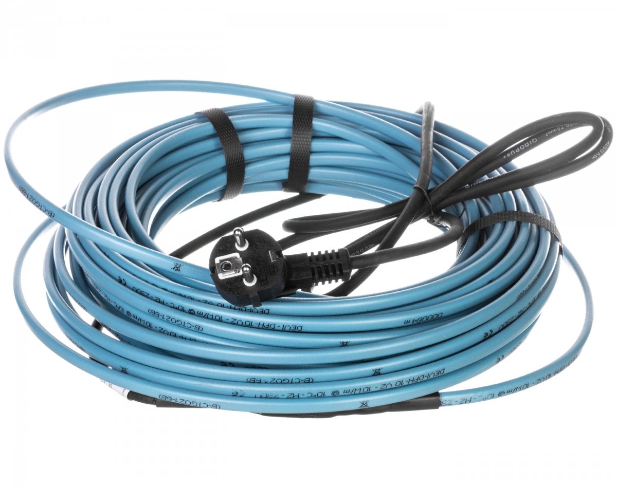Zestaw grzejny z wtyczką DEVIpipeheat 10W/m 25m
