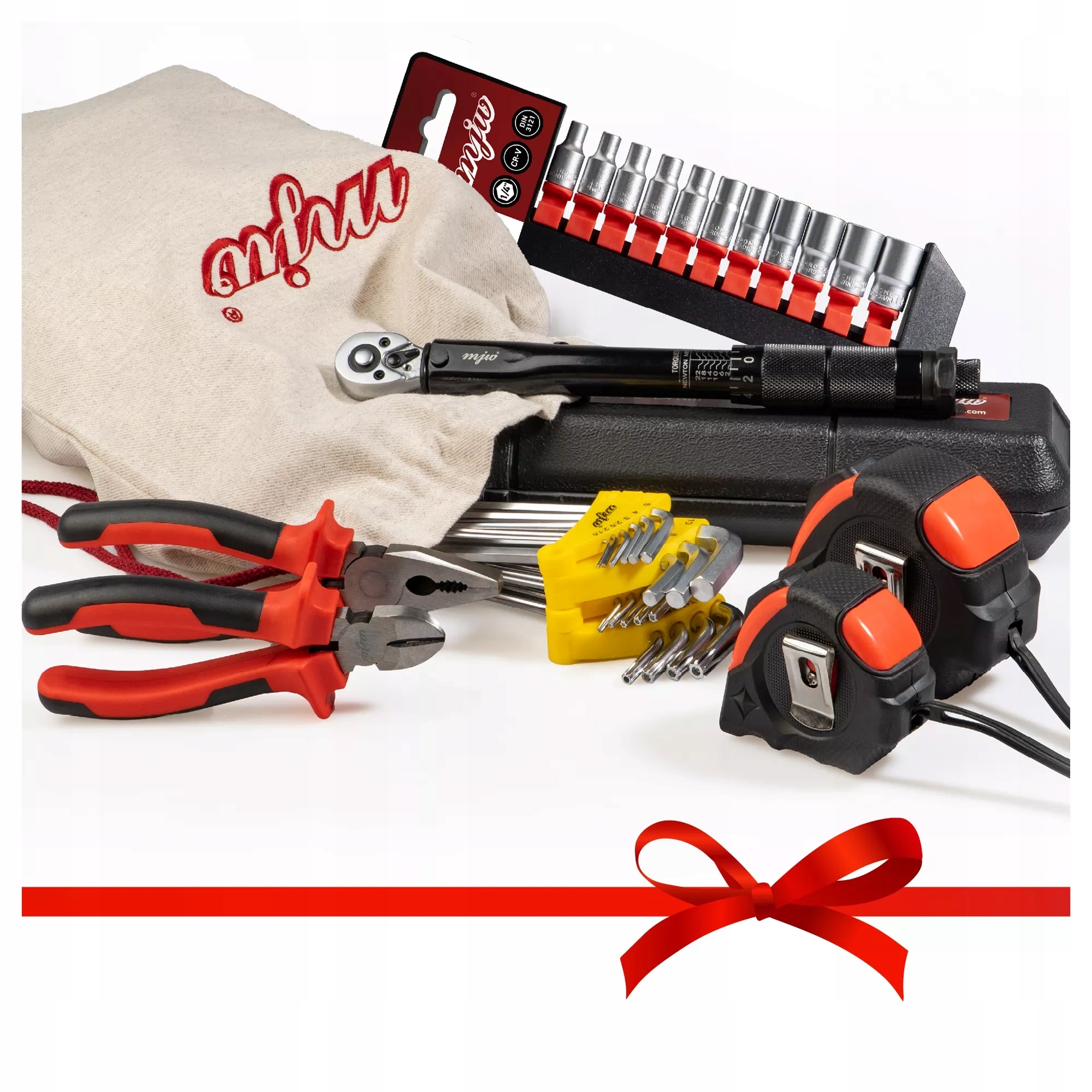 Dárková sada nástavců, imbusů, kleští, momentového klíče Mjw