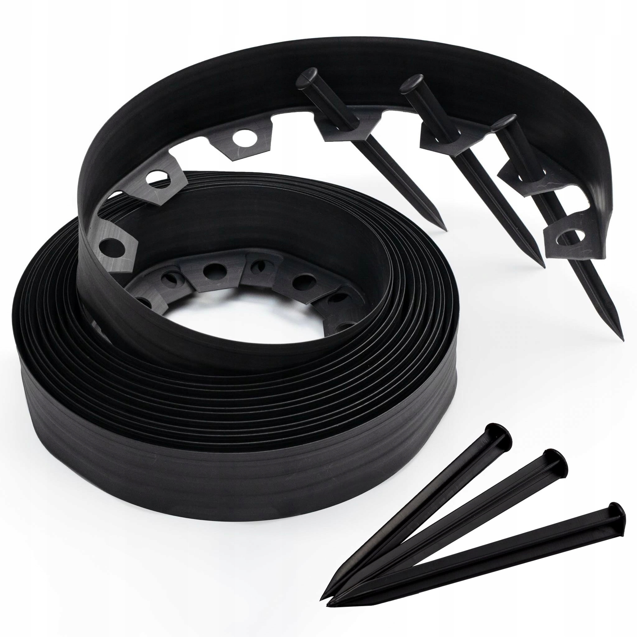 Obrzeże Ogrodowe trawnikowe 50m czarny wys. 6cm tworzywo sztuczne kotwy