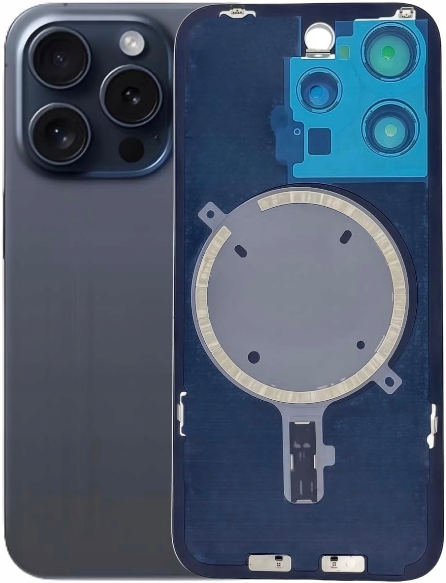 Pełna Obudowa Tył Klapka Iphone 15 Pro Tytan Błękitny Niebieski