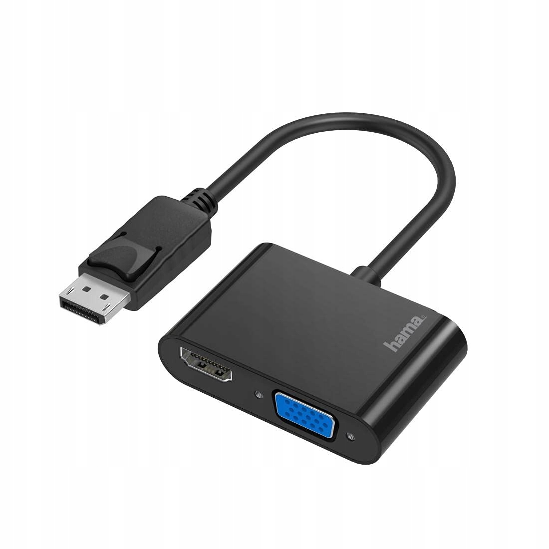 Adapter AV Hama DisplayPort M - HDMI + D-Sub (VGA) F czarny