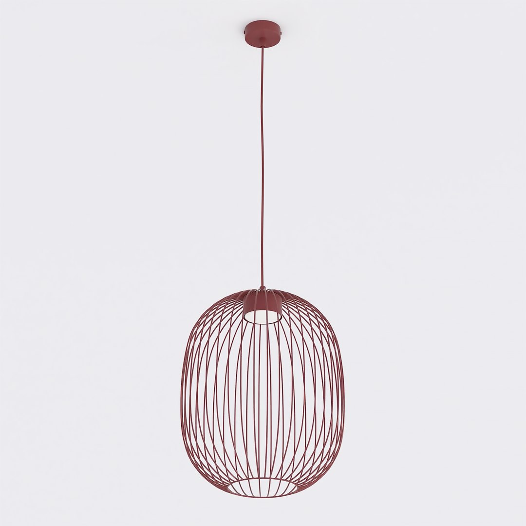 Závěsná lampa Mantra 1 bordó, drátěné ocelové stínítko GX53