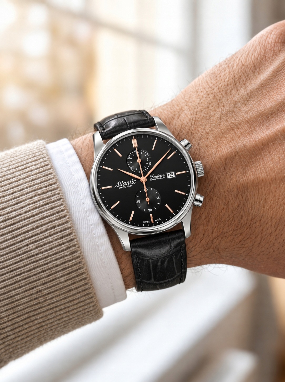 Atlantic Seabase Chronograph Classic 64452.41.61R 42mm 5ATM Safír!