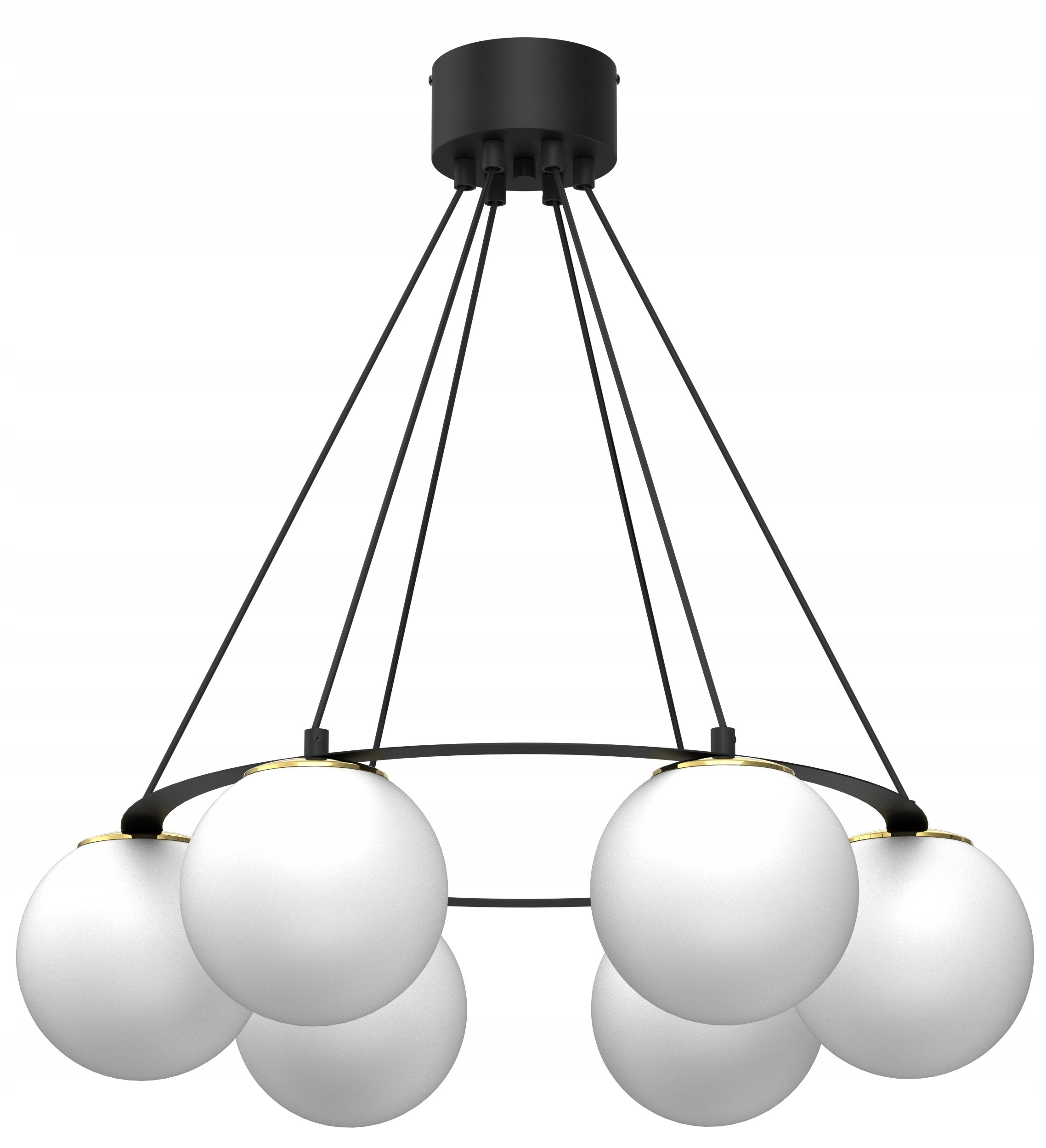 Závěsná lampa Ballo Černá Zlatá, moderní skleněné osvětlení, elegantní