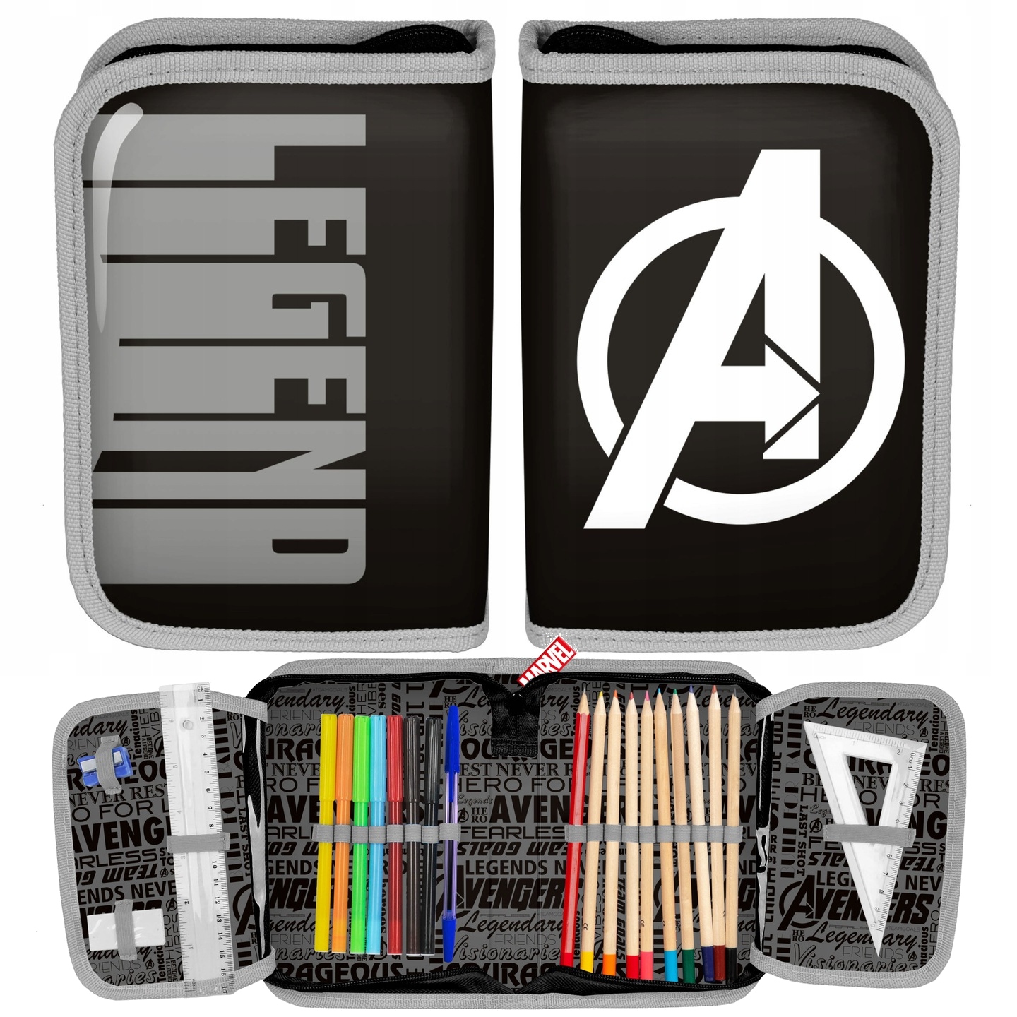 

Piórnik szkolny z wyposażeniem Avengers Marvel