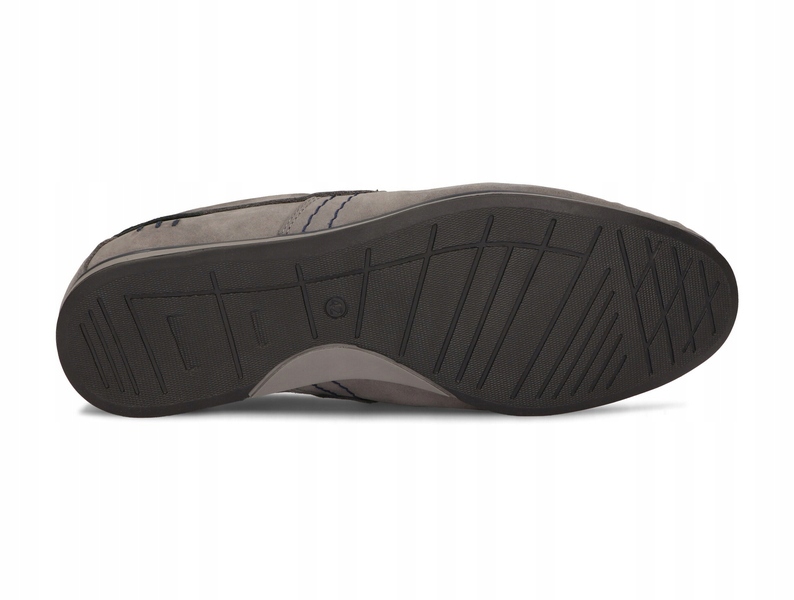 MOKASYNY BUTY MĘSKIE SKÓRA CASUAL 876 SZARY 43 Oryginalne opakowanie producenta pudełko