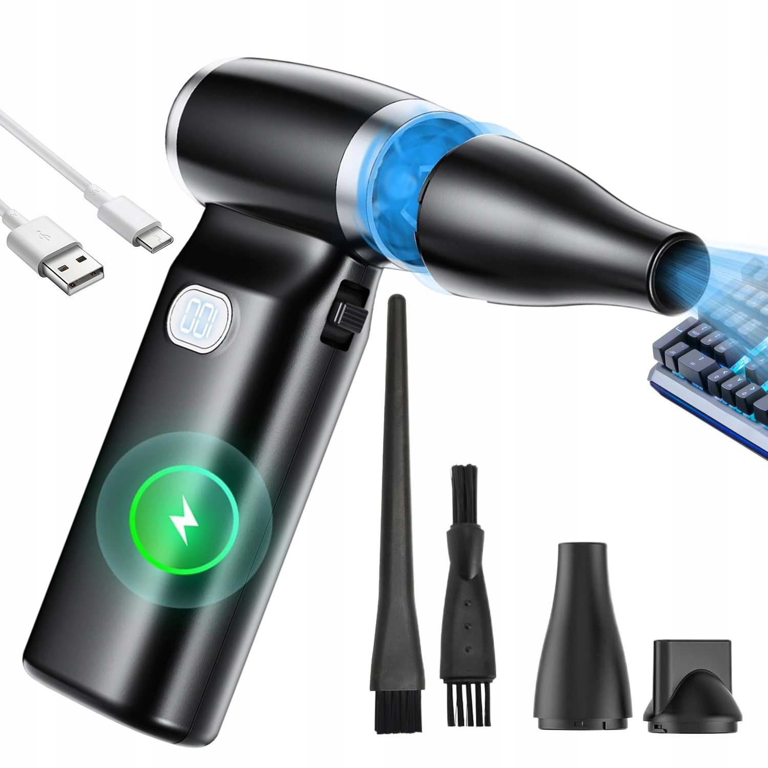 Mini Foukač Dmuchuś Turbo Jet Fan Nové Větrná Tryska 6000mah 100W