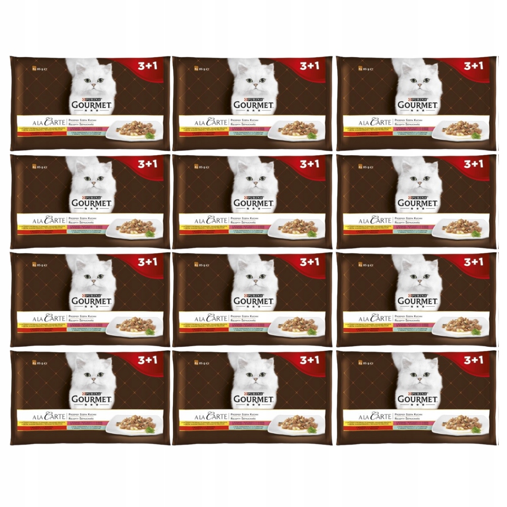 Levně Purina Gourmet Perle à la carte Mix Chutí mokré Krmivo pro kočky 48x85g