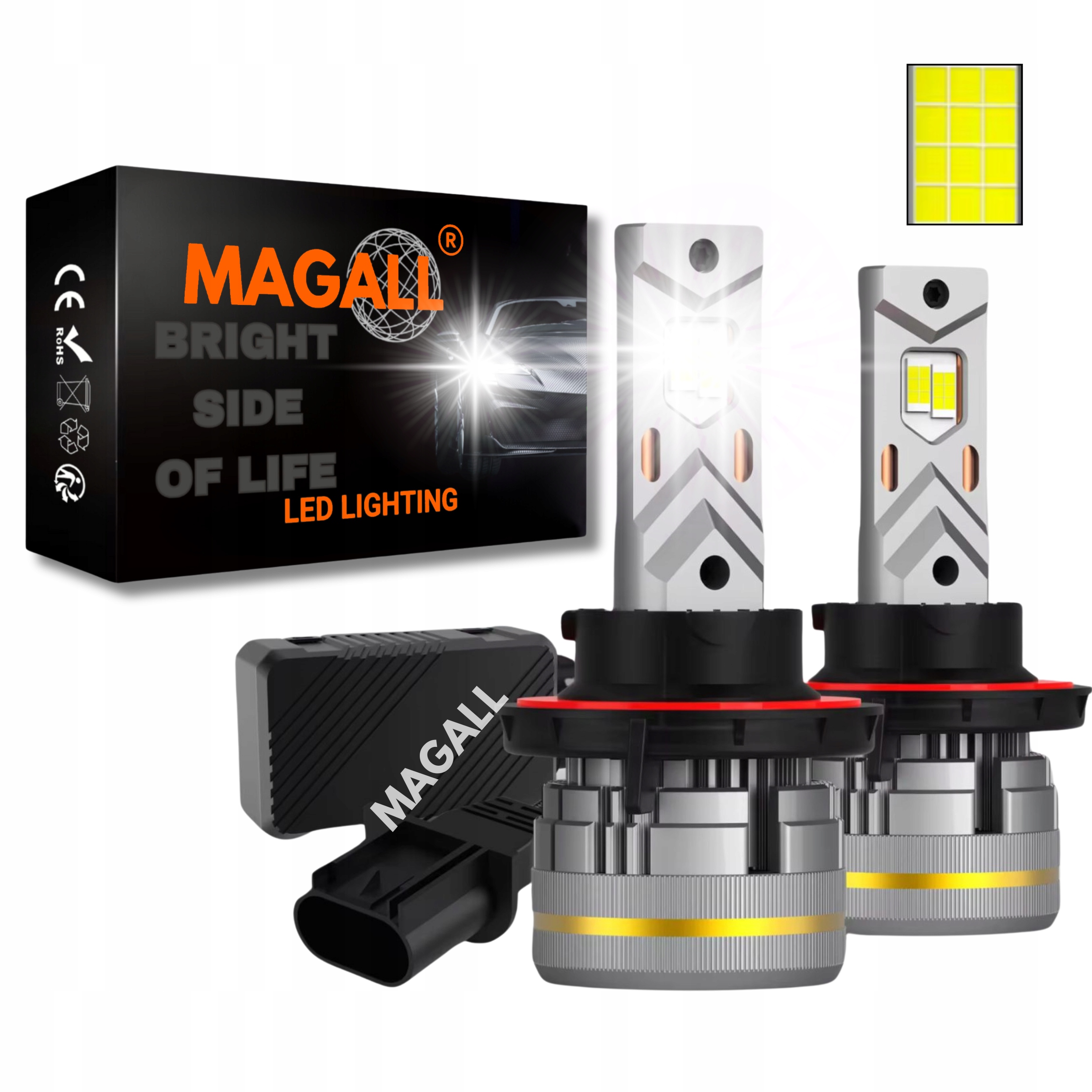 Žiarovky H13 Led Canbus Magall Lucifer Veľmi Silné Svetlo 48000LM 200W