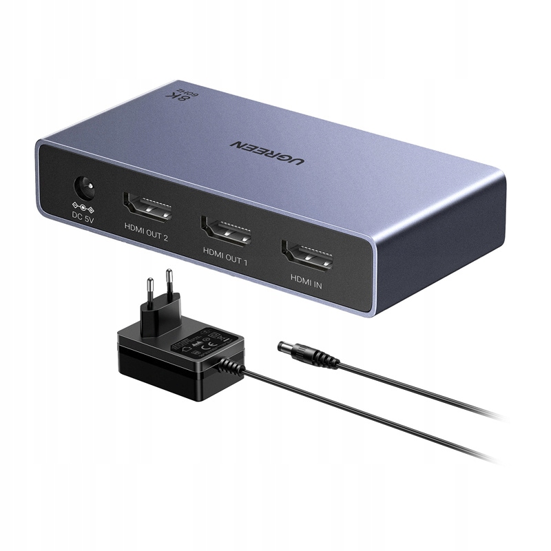 Hdmi rozbočovač Ugreen CM694 1x2, 8K, 60 Hz (černý)