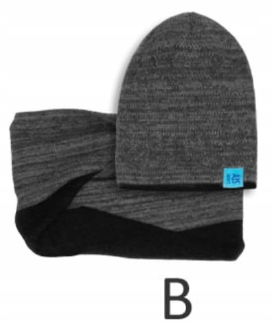 

52-56 Ciepły Zimowy Komplet Czapka Beanie Komin