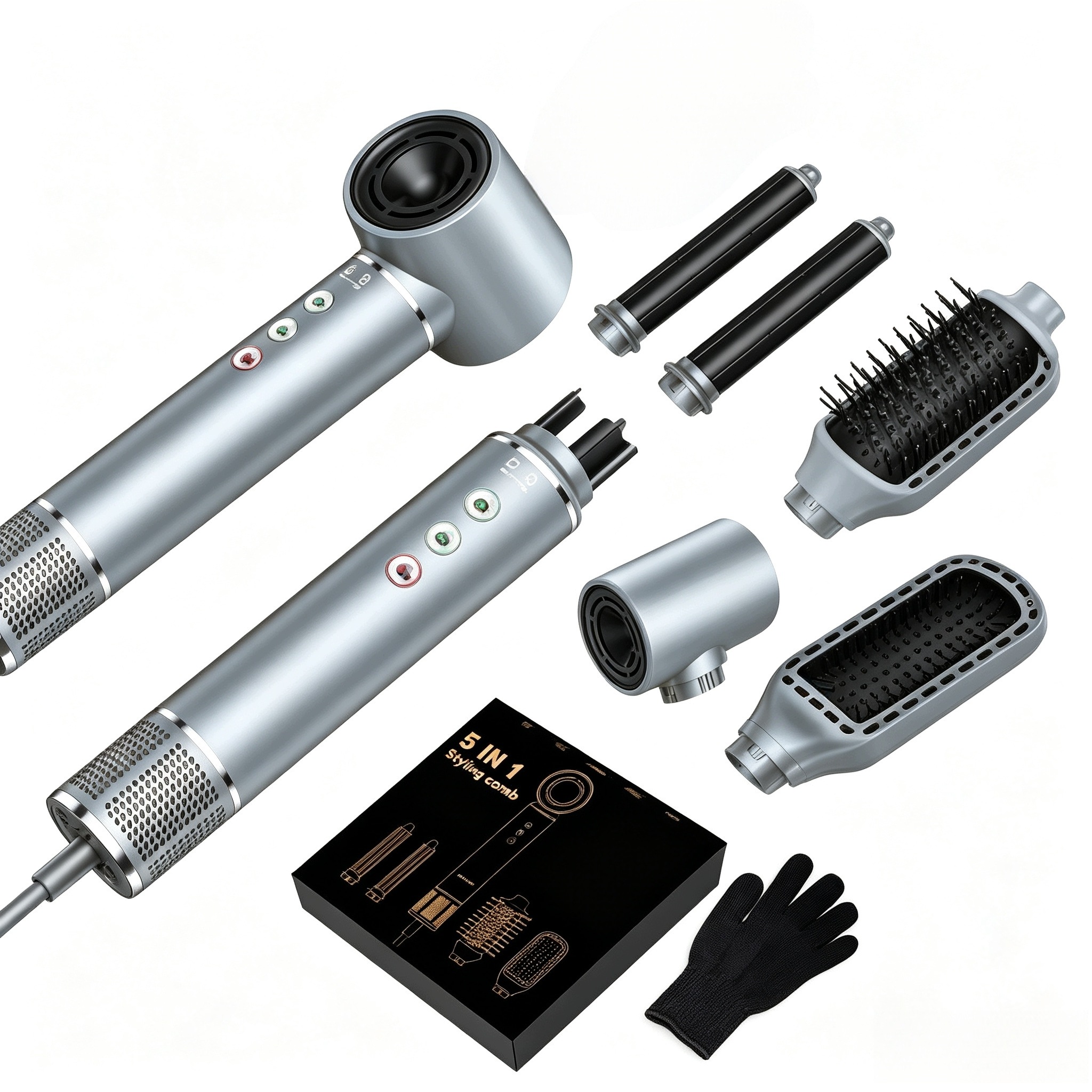 Vysoušeč Vlasů Airstyler 5 V 1, Sada S Horkým Kartáčem
