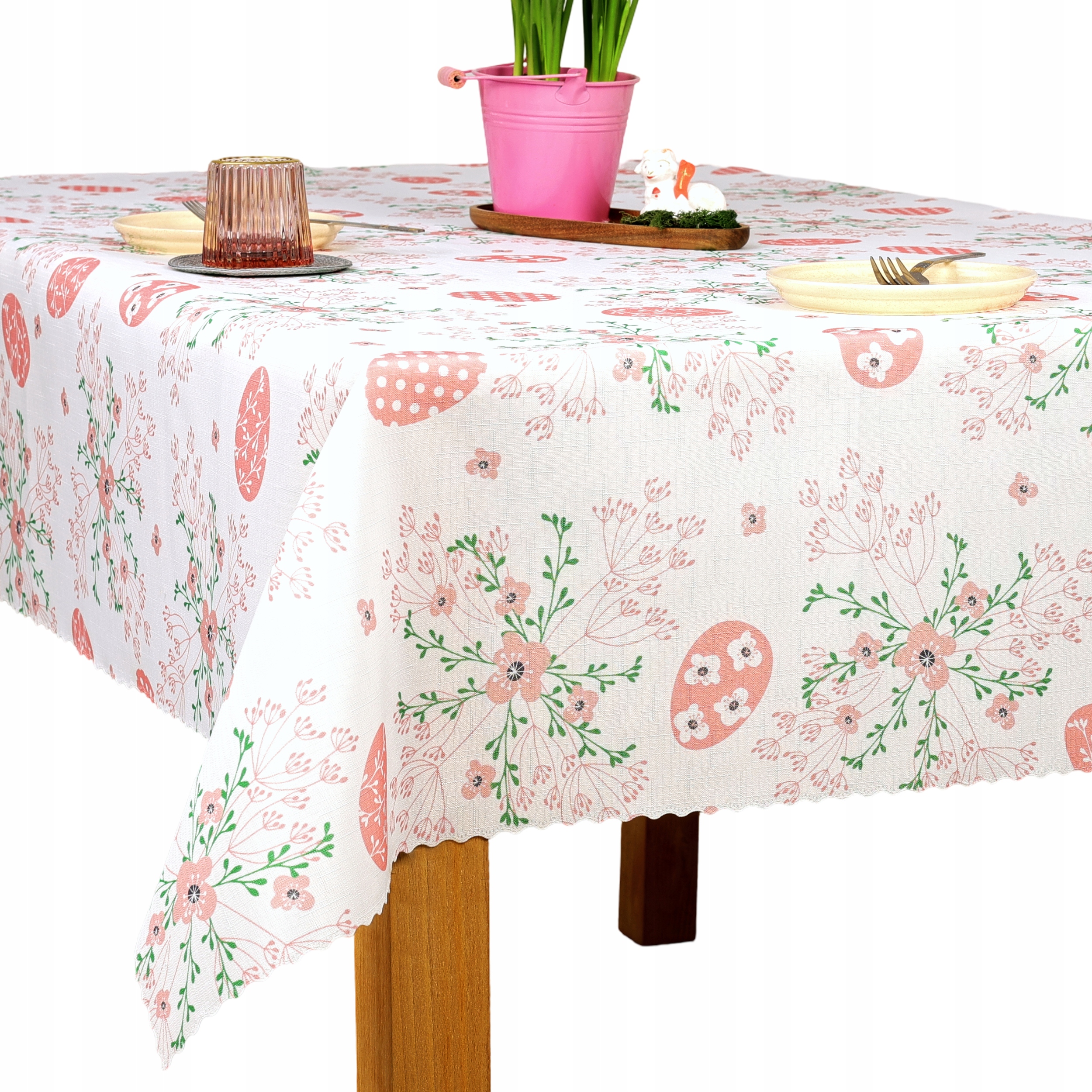 Vánoční ubrus na Velikonoce odolný proti skvrnám Jarní radost 140 x 230 cm