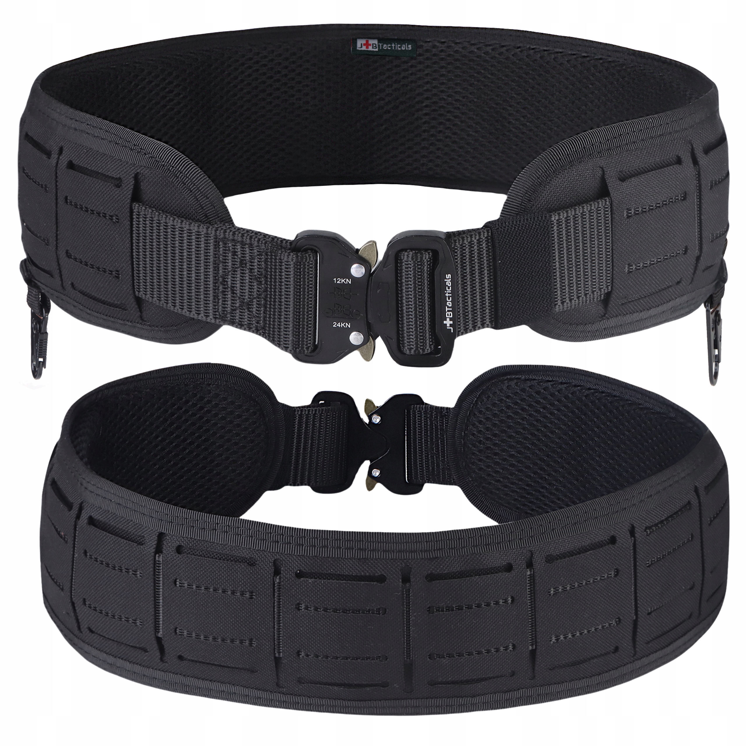 Pasek Pas Taktyczny Strzelecki Wojskowy Bojowy Molle Laser Cut Czarny