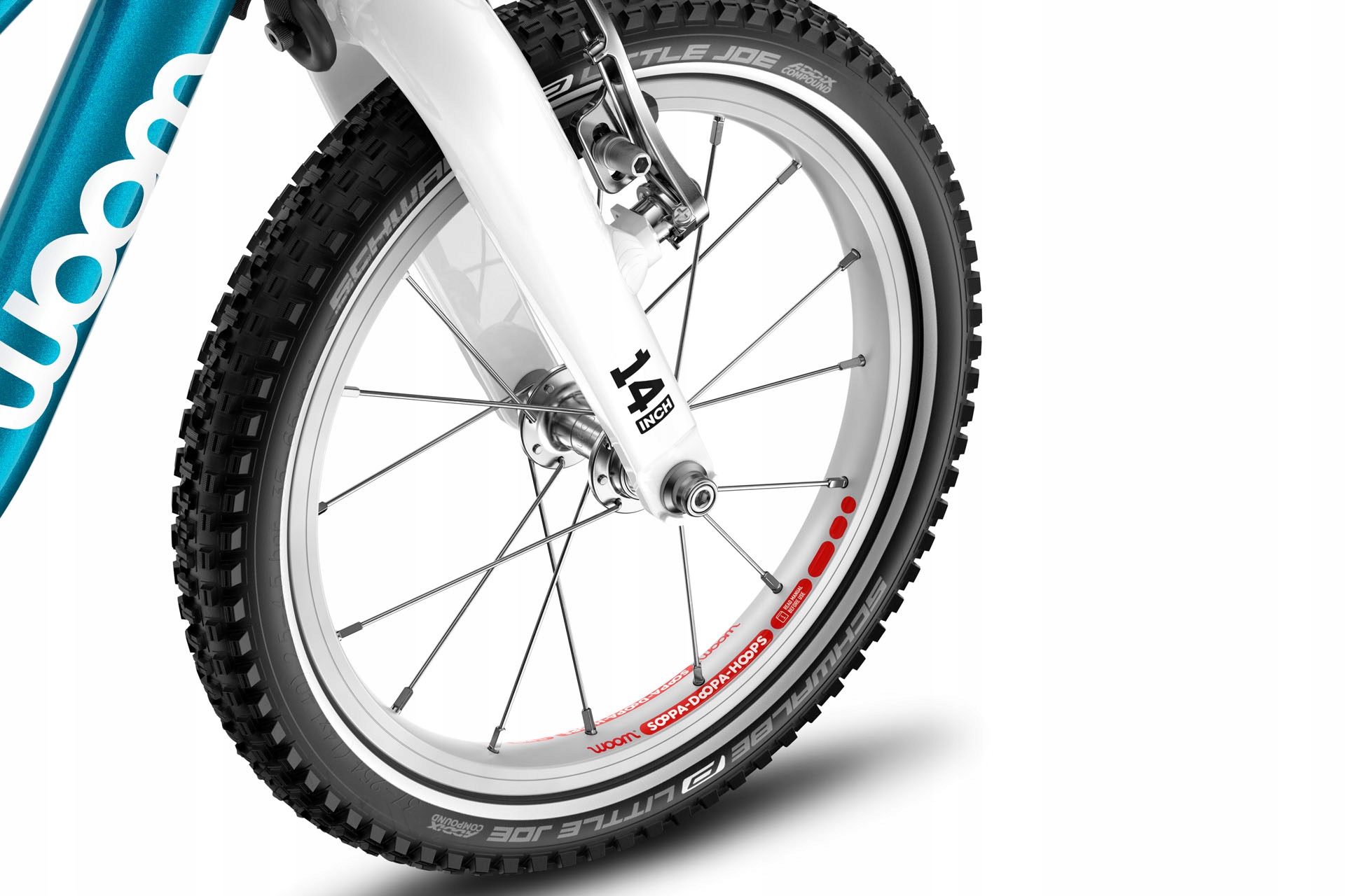 Lekki Rower dla dziecka Woom GO 2 14" Metallic Blue/Niebieski Rozmiar ramy mniejsza