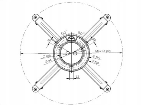 UCHWYT DO PROJEKTORA SUPREMA SPIDER STRONG 4060 Marka SUPREMA