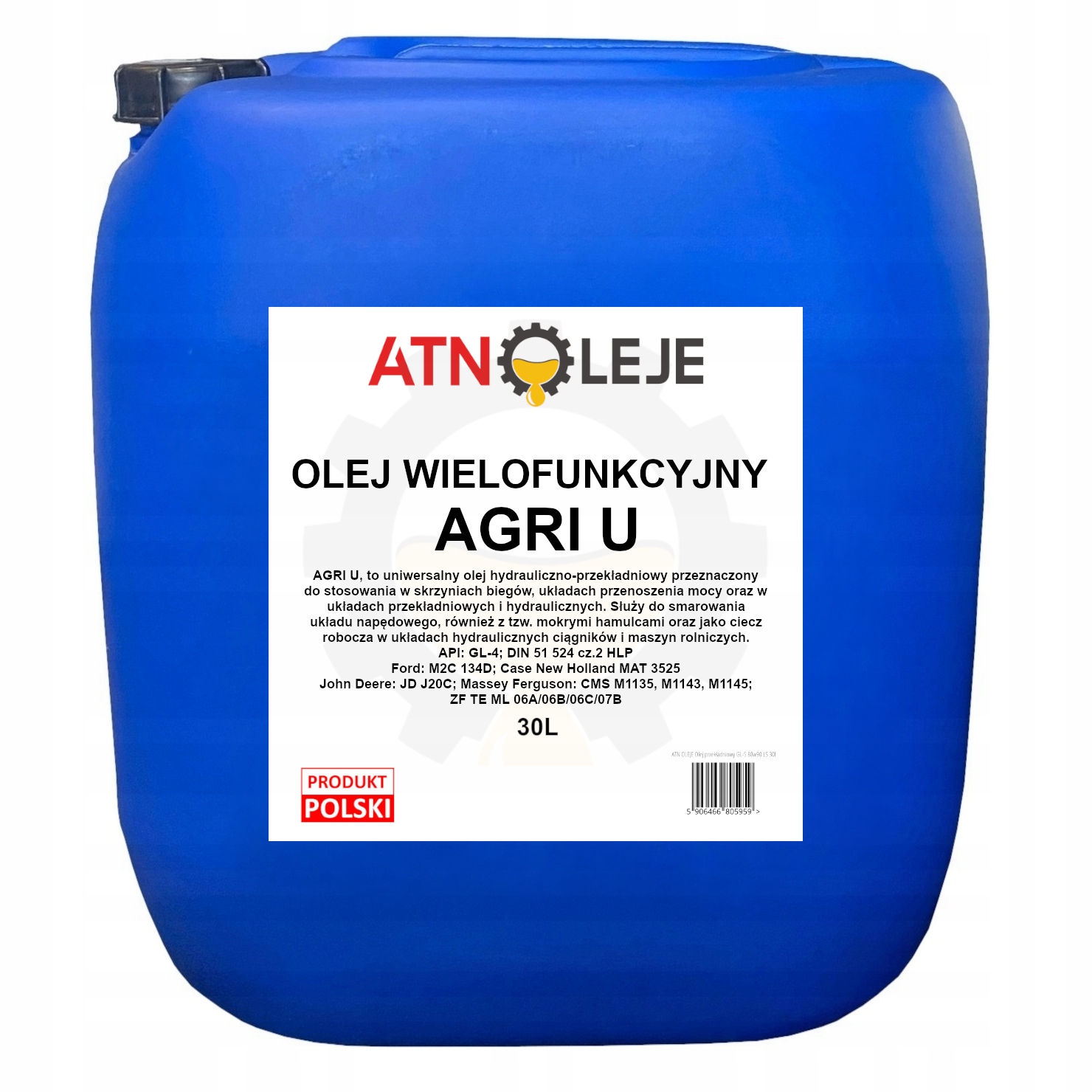 Olej Hydrauliczno-przekładniowy Agro 30L Agri U Olej Wielofunkcyjny