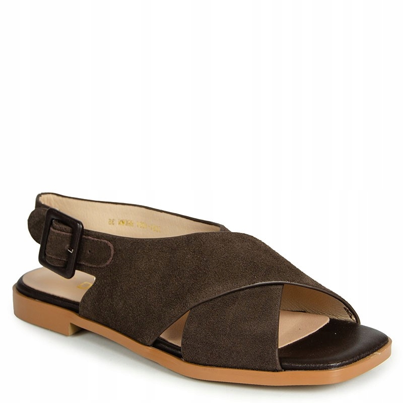 S.barski JC61-1001 Hnědé Kožené Sandály 36