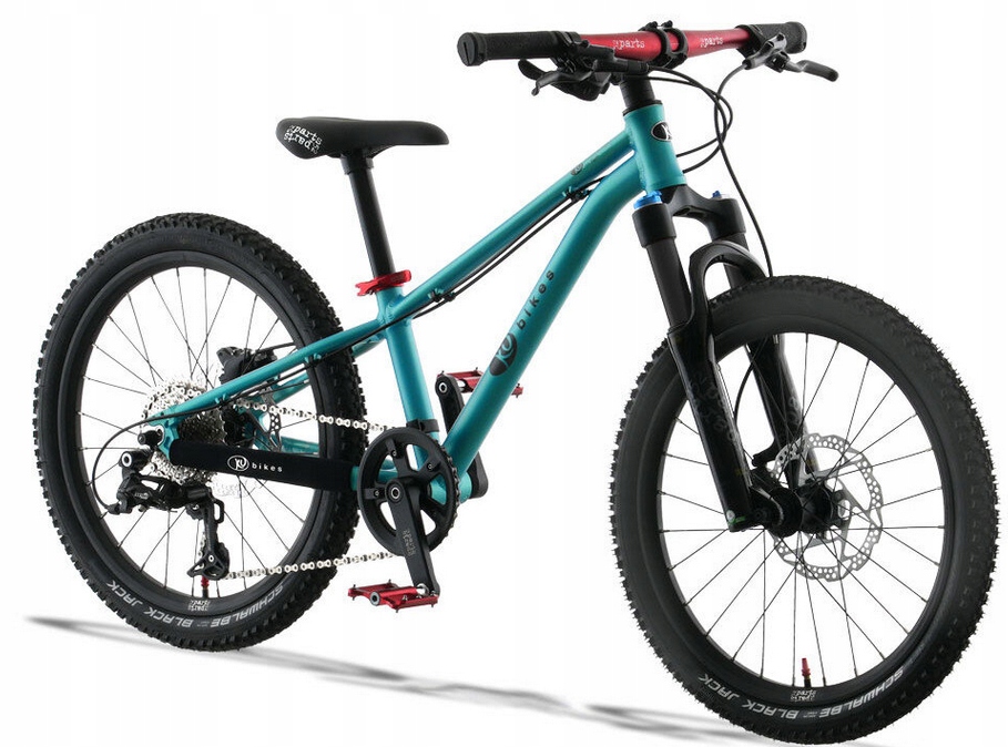 Lekki rowerek amortyzowany KUbikes 20 S Mtb Disc turkusowy laser red