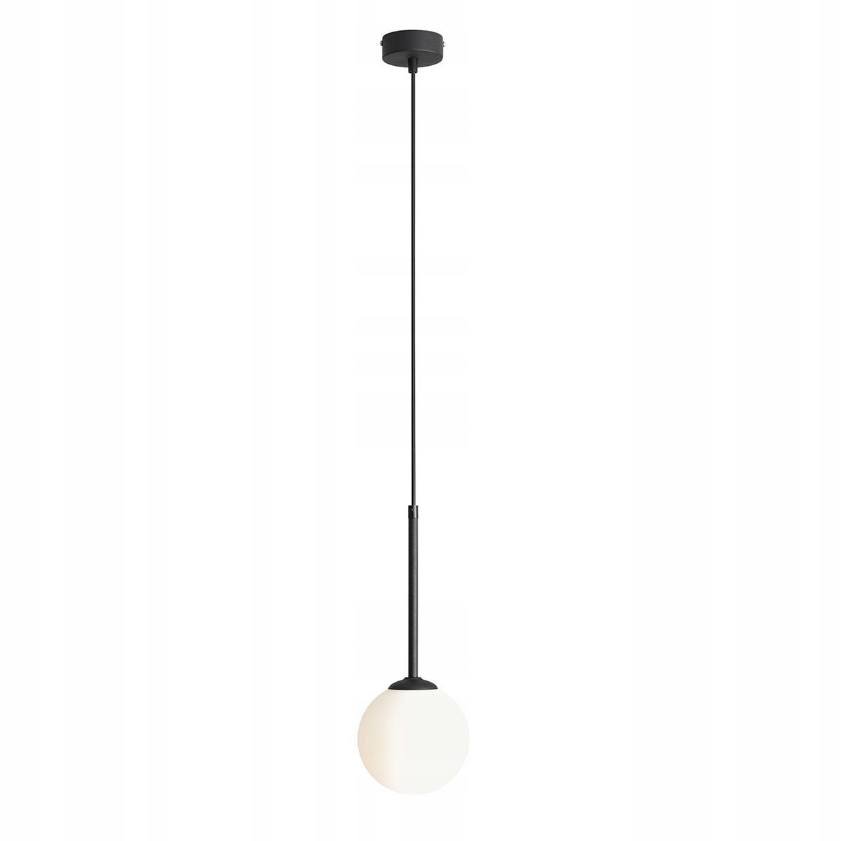 Lampa wisząca Żyrandol Aldex Bosso Mini szklany klosz Czarna Metalowa E14