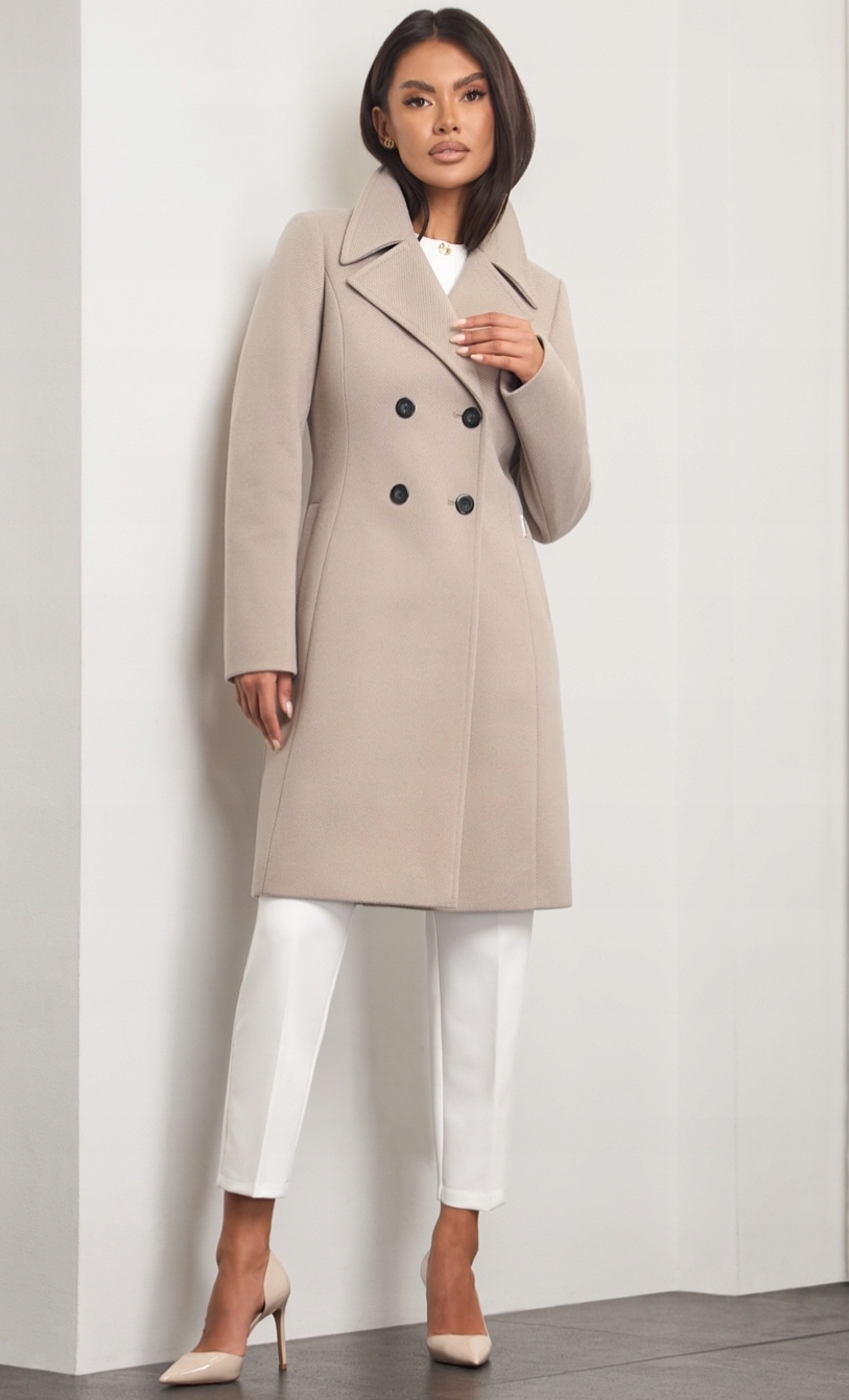 Zartex kabát na podzim a zimu klasický bez kapuce Paris latte AW25 vel. 44