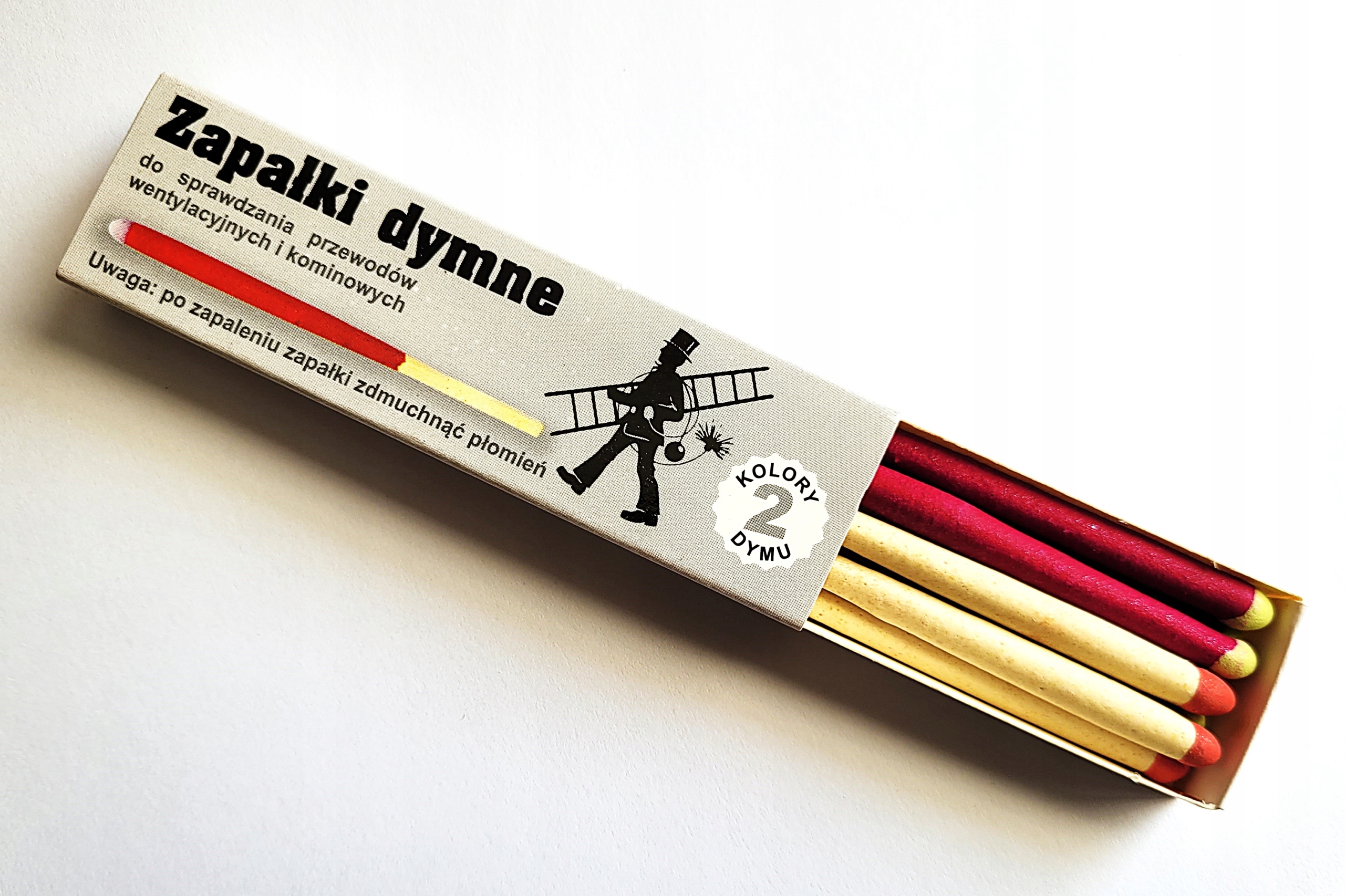 Zapałki Dymne, kominiarskie, dwa kolory, 8 sztuk, produkt Polski