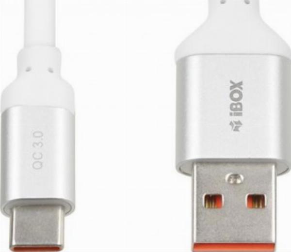 Ibox kabel USB-A do USB-C 1,5m QC 3.0 biały IKUMTCWQC Kod producenta IKUMTCWQC