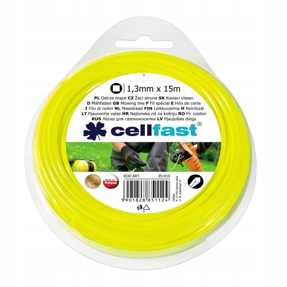 

Żyłka do Podkaszarek Kwadrat 1.3 mm x 15 mb