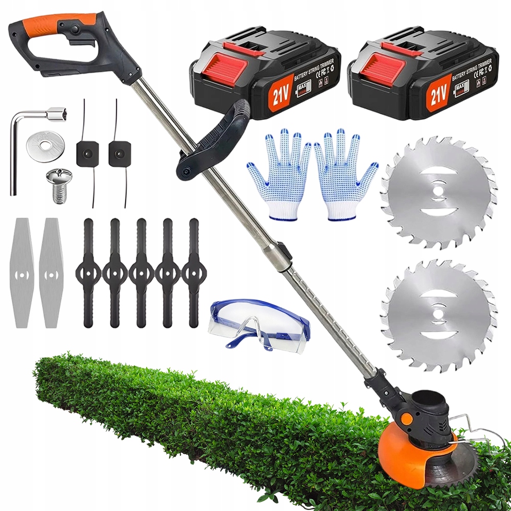 Elektrický Akumulátorový Vyžínač Kosa Na Trávy 2XAKU 21V