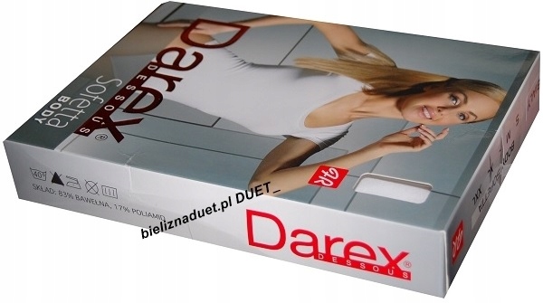 Body DAREX Białe Czarne SOFETTA KRÓTKI RĘKAW * XXL Dekolt okrągły