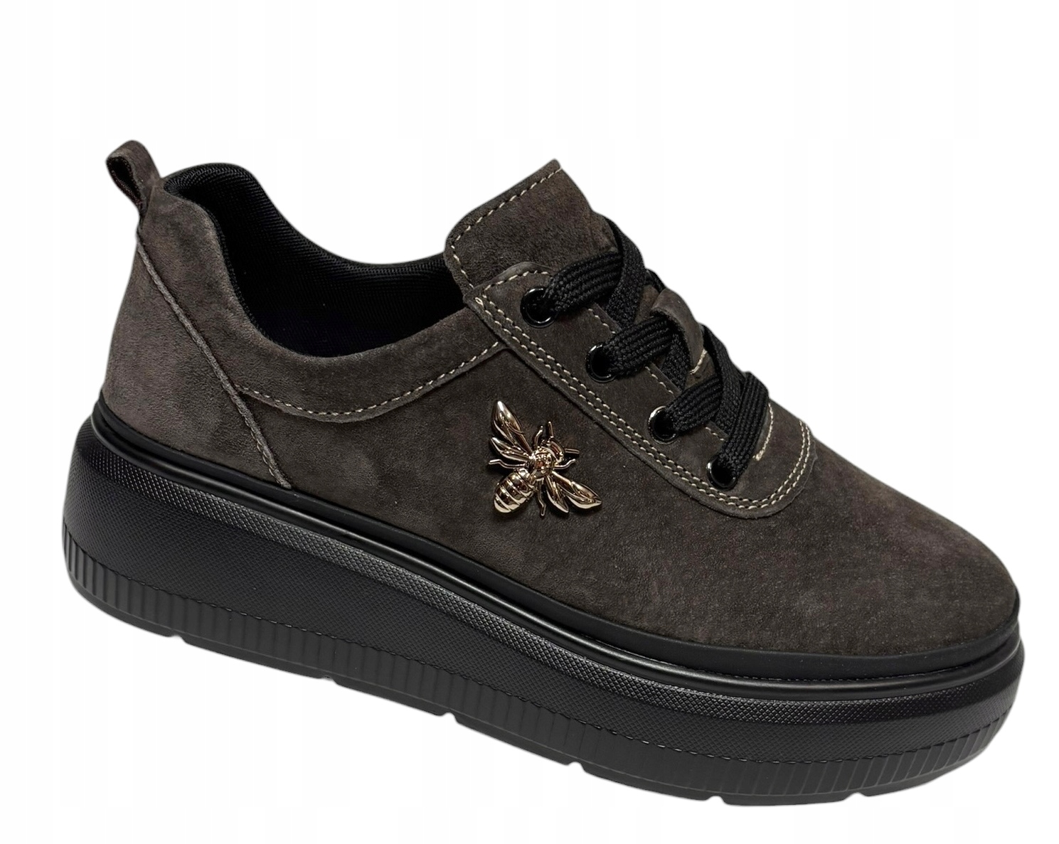 Vinceza 41523 sneakersy półbuty skórzane zamszowe brązowe czekolada 37