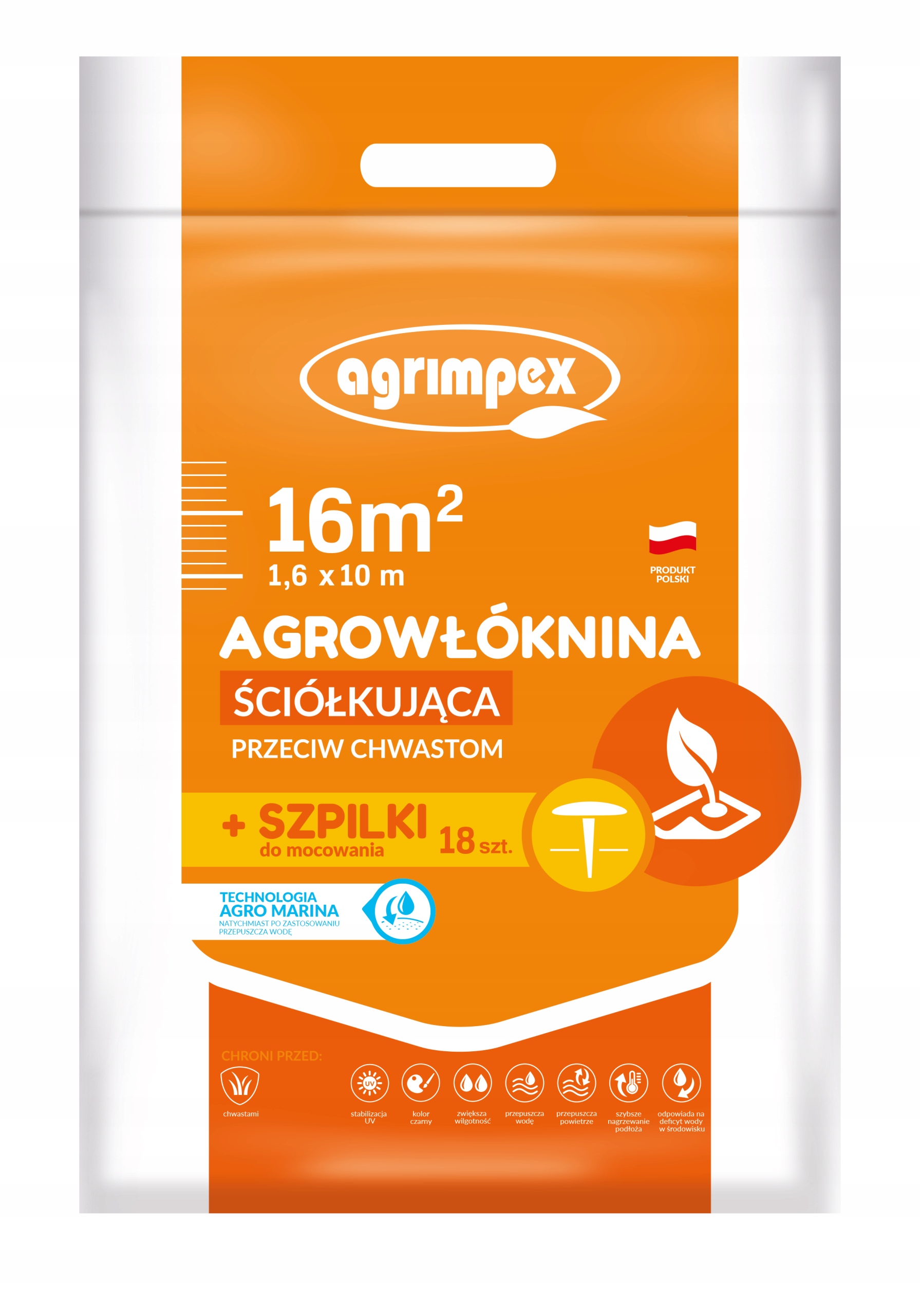 

Agrowłóknina ściółkująca 1,6x10 m Agrimpex czarna