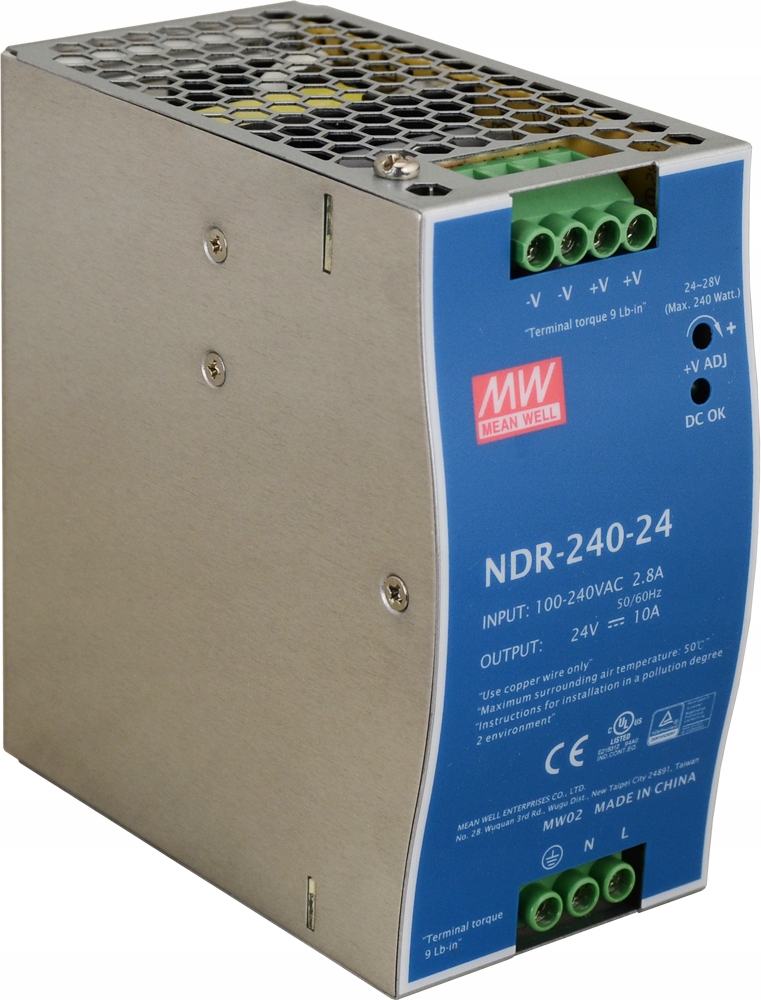 Napájecí zdroj Din 24V/240W/10A NDR-240-24 Mean Well