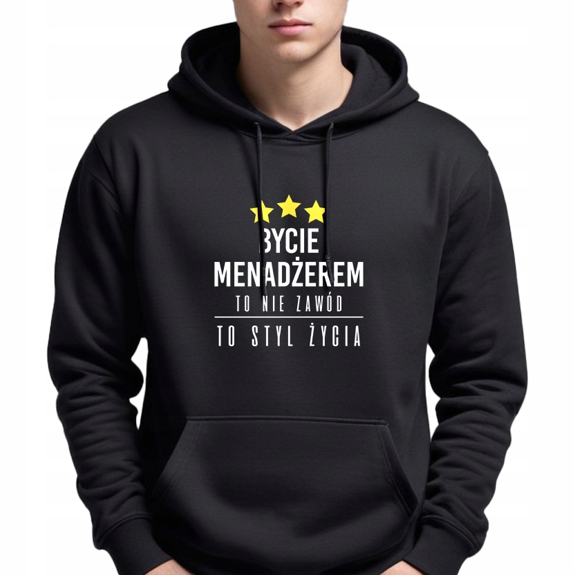 Mikina S Kapucí Černá Dárek pro manažera Být manažerem Vel M