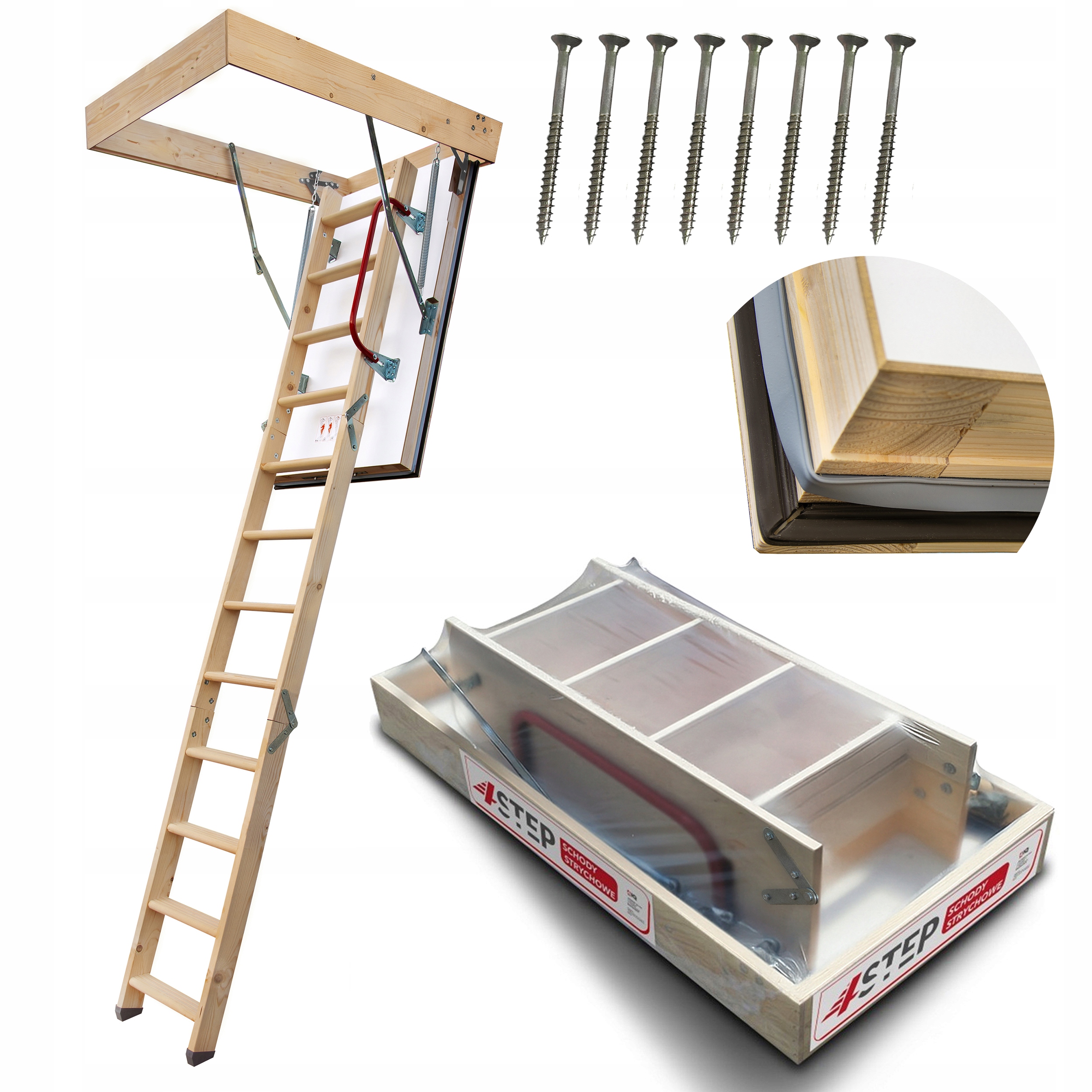 Půdní schody Nordic 0,44 W/m2K 120x70 Dodatečné těsnění Šrouby Bonus