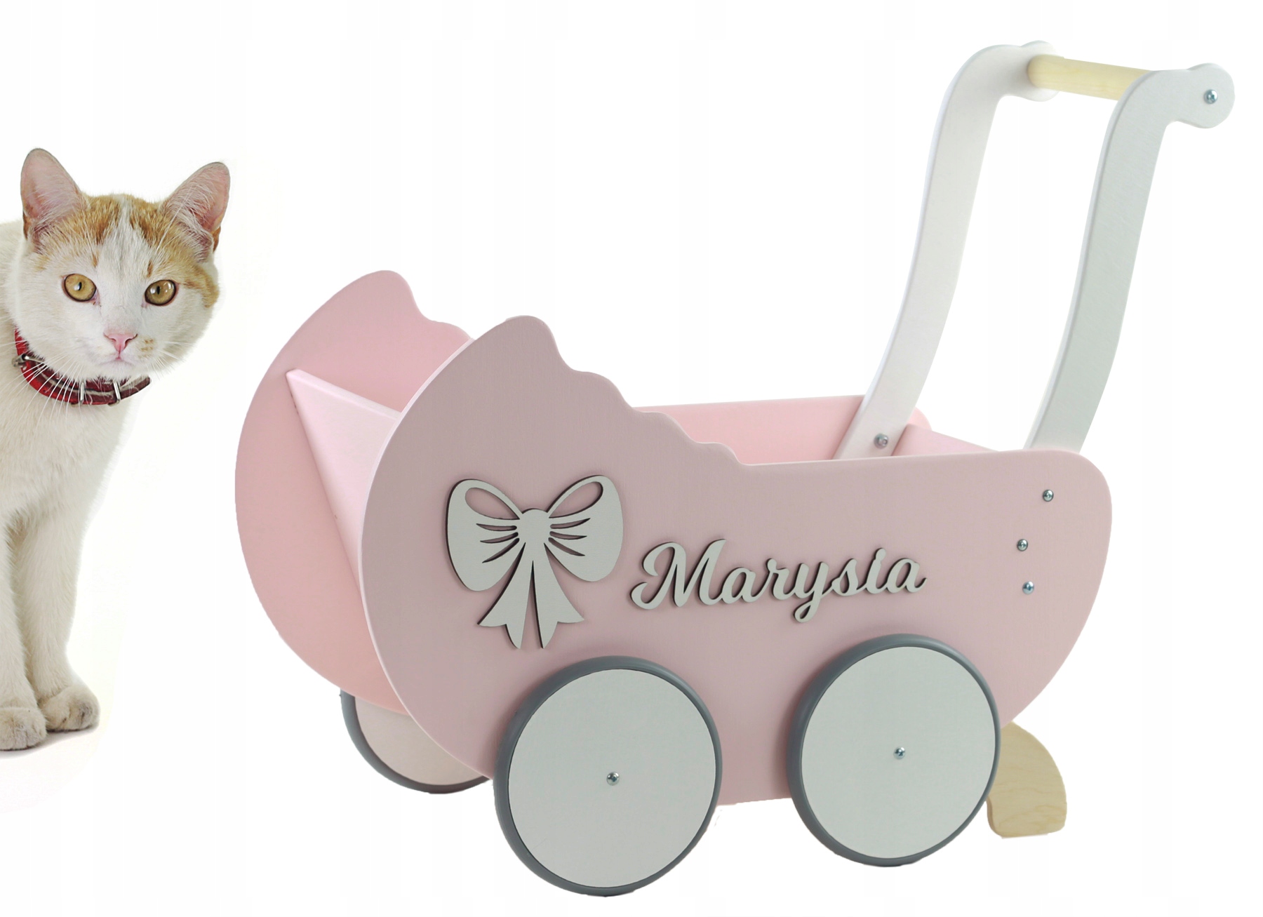 drew WÓZEK DLA LALEK + IMIĘ dekory POŚCIEL stopery Wysokość produktu 46.5 cm