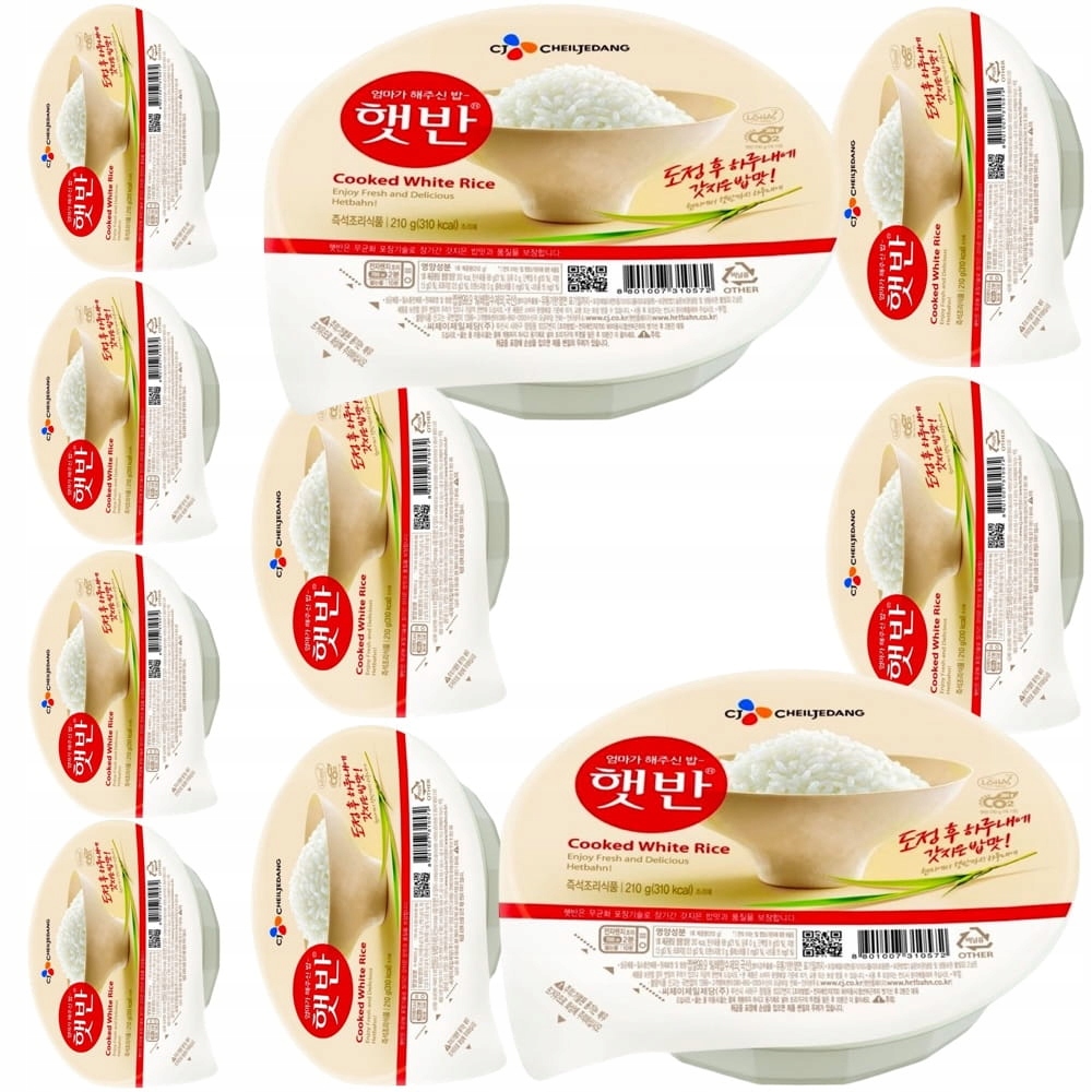 10x Hotová korejská bílá rýže Hetban Rice 210g Cj Foods