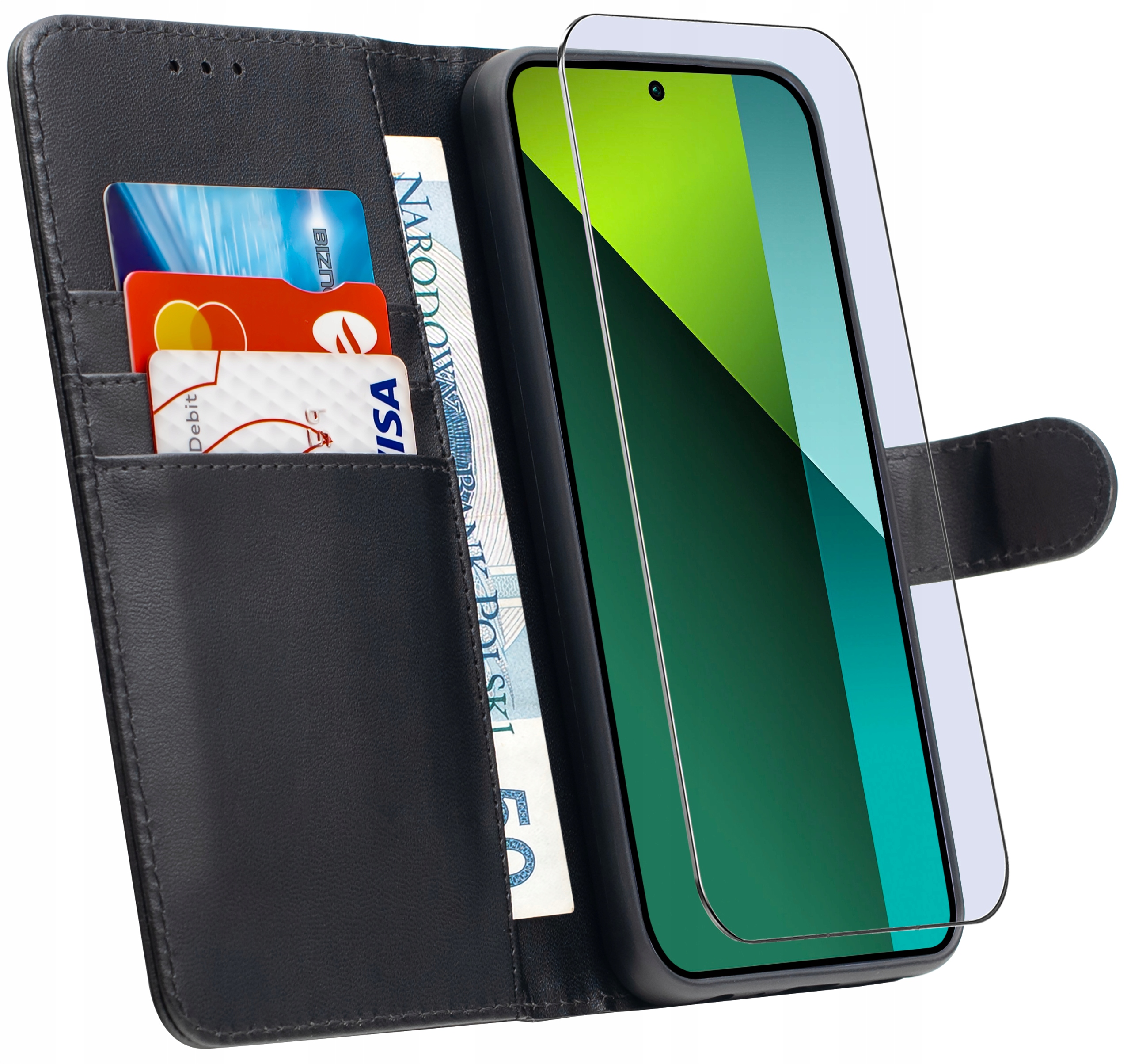 ETUI do Xiaomi Redmi Note 13 Pro 5G|SKÓRZANE PORTFEL BOOK TOKRA CASE +SZKŁO